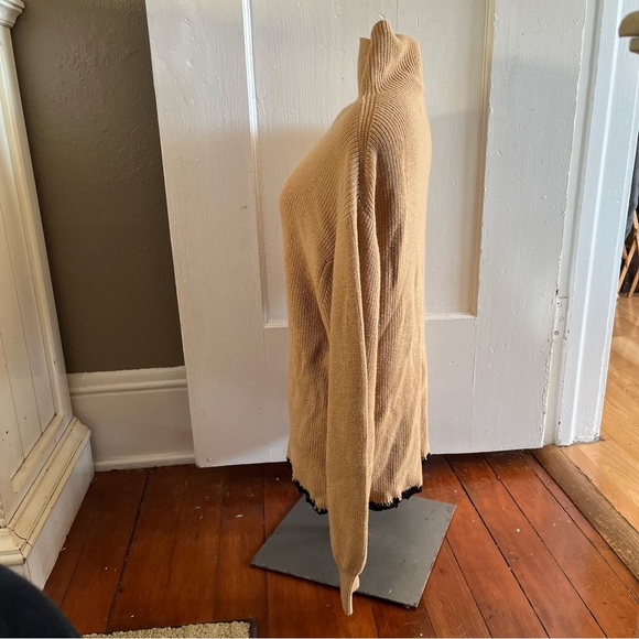 Aritzia Wilfred Merino Wool Tan Mock Neck Sweater S Neutral Capsule Knit - Picture 4 of 11